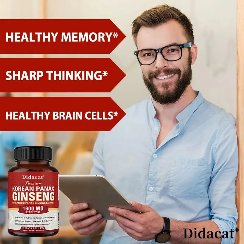 Korean Red Ginseng Capsules | Powerful Ginsenosides To Boost Energy Focus Stamina Vitality and Strengthen The Immune System