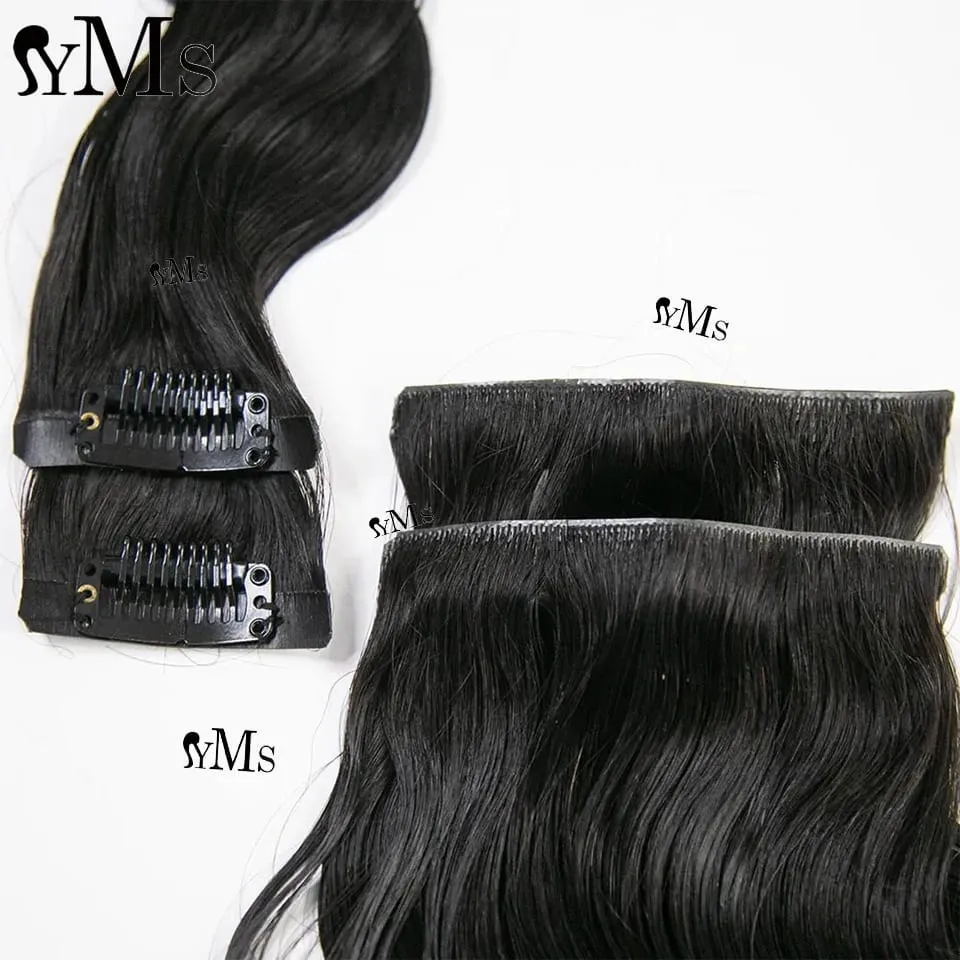 Invisible Edge Clip In Hair Extensions Body Wave YMS HAIR Body Wave Seamless PU Weft Thin Skin Clip In For Women Wholesale