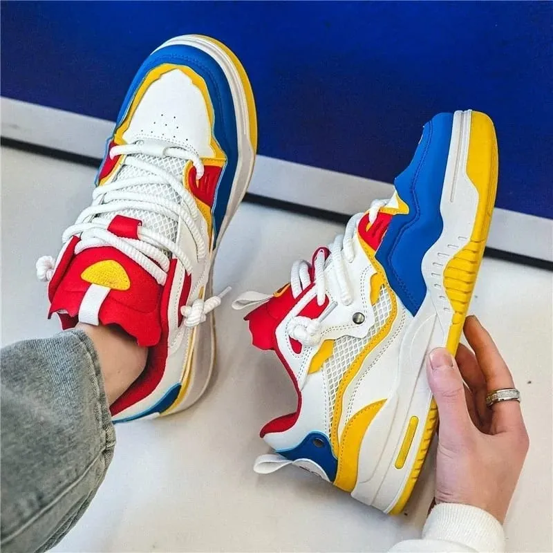 Casual Shoes for Men Board Shoes Patchwork Skating Sports Running Sneakers Non-Slip Soles Fashion Mens Sneakers Tenis Masculino