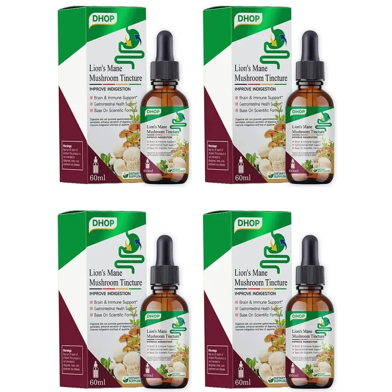 Lion's Mane Mushroom Tincture Liquid Brain & Immune Support and Gastrointestinal Health Support Lion's Mane 600 Mg 60 ML