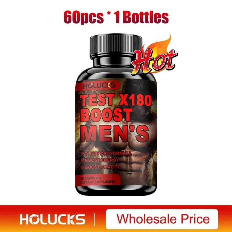 Men's Test X180 Ignite Booster with Fenugreek Seed Tribulus Terrestris Support Muscle Growth Enhance Energy Boost Immune