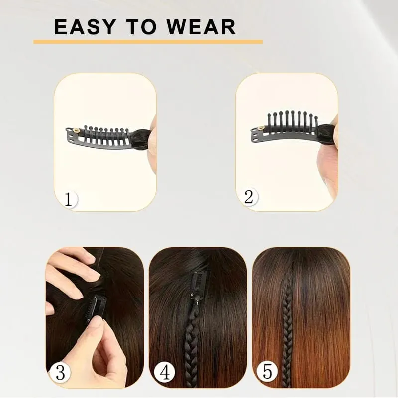 1PCS Y2K Style wig Braid 20 inch Multi-Color Synthetic Hair Clip Suitable for Daily Christmas and Music Festival Parties