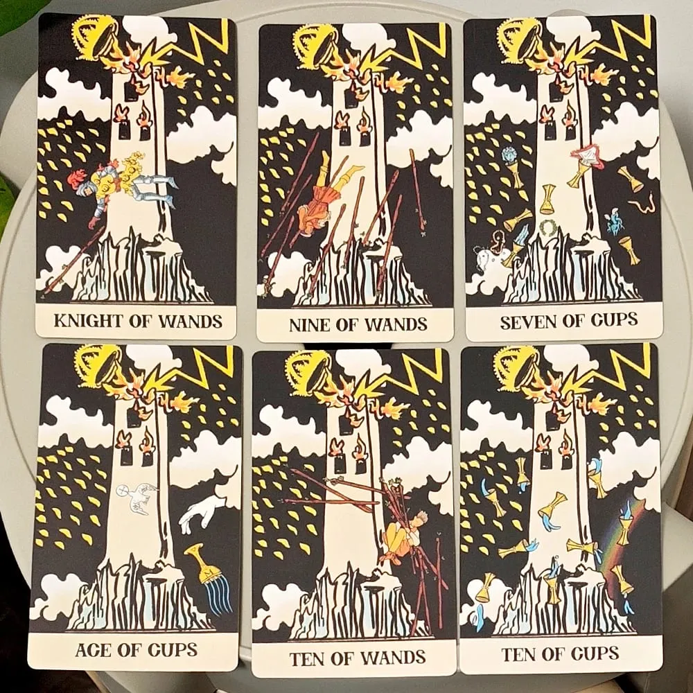 Tower Takeover Tarot Deck in Rigid Box Unique 79-Card Tarot Set for Transformation & Liberation 12*7cm Double-embossed
