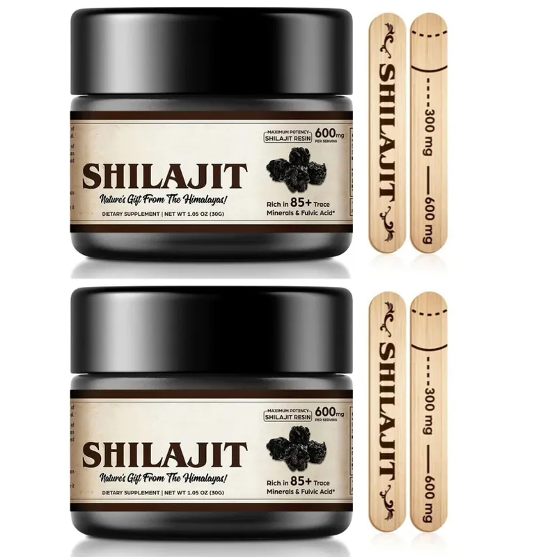 Shilajit Pure Himalayan Organic Shilajit Resin - 600mg Maximum Potency Natural Organic Shilajit Resin with 85+