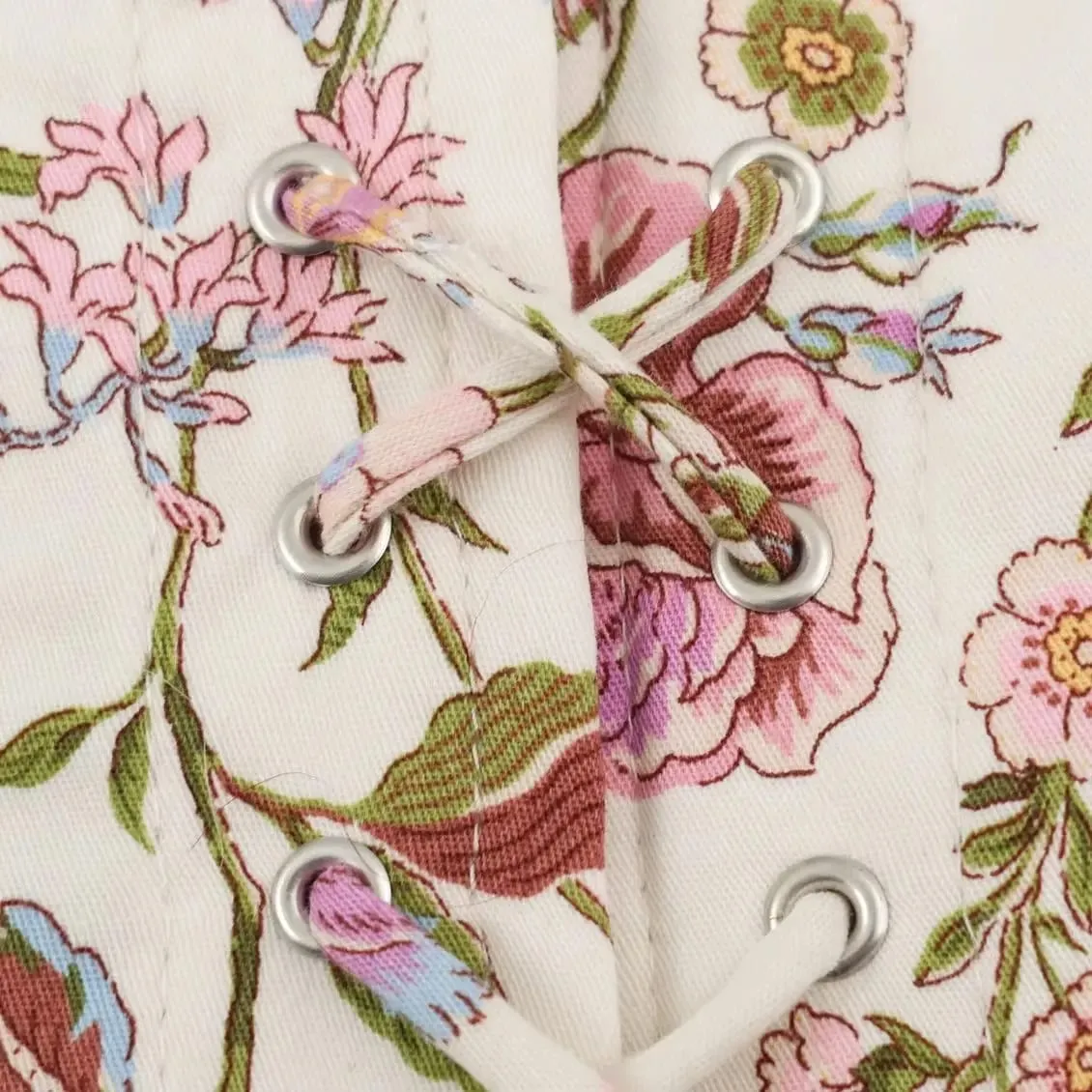 2026 sommer frauen Französisch Elegante Ärmellose Spitze-up Wrap Gehrock Dame Vintage Backless Floral Print Gestellte Mini Kleider — image 3