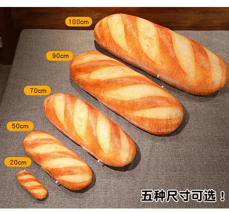 Hot Giant Bread Plush Long Pillow Toy Soft Funny Simulation Food Toy Creative Cushion Birthday Present Christmas Gift Decoration