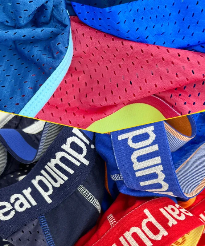 Men's Low Waist Slimming Mesh Briefs U Convex Pouch Elastic Waistband Breathable Colorful Jockstrap Underwear