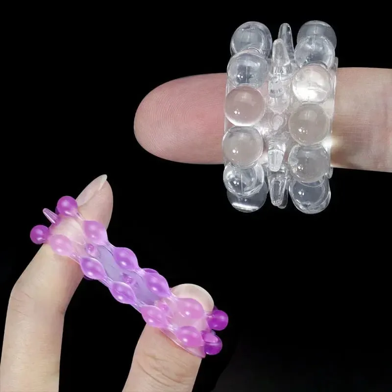 3ks Stretchy Stay Hard Beaded erekční kroužek Zpoždění ejakulace Trenažér šourku Vázání míčků Silikonový kroužek na tahy pro muže Sexuální hračky