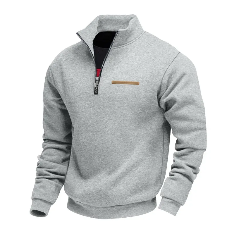 Men's Thick Fleece Stand Collar Sweatshirt Autumn Winter Color Block Striped Warm Outdoor Casual Daily Jacket Outerwear Cozy