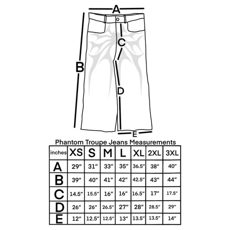 Y2K Ghost Jeans Vintage Relaxed Fit Unisex Jeans High-Street Spider Embroidery Hip-Hop Streetwear A