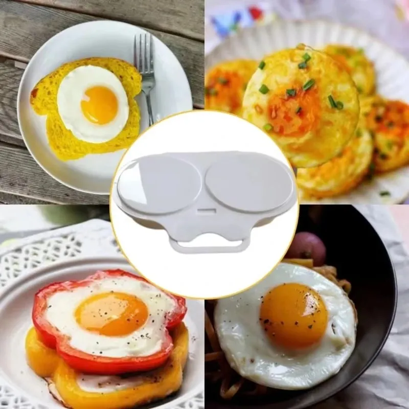 Food Grades Plastic Microwave Egg Cooker Kitchen Cooking Mold Easy To Clean Egg Steamer Portable Heat Resistant Steamed Egg Box — image 2