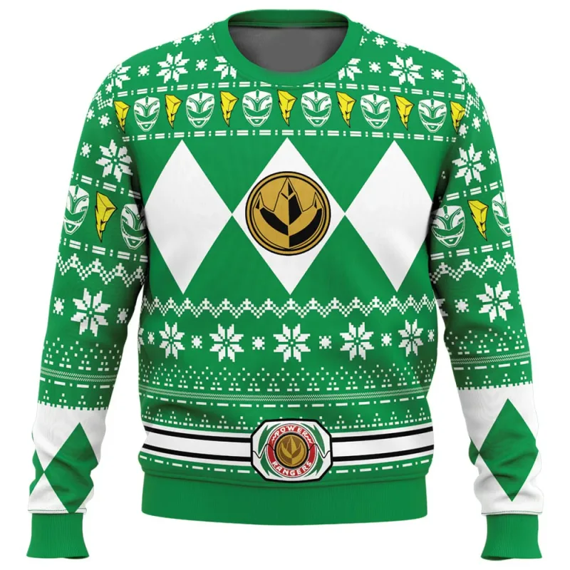 Men's and Women's Autumn_Winter New Mighty Morphin Multi Color Ranger Power Ranger Ugly Christmas Sweater Christmas Party Hoodie