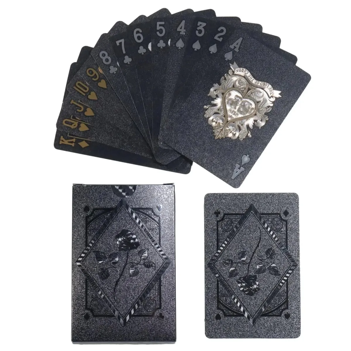 Black Rose Deck Poker Frosted Waterproof Plastic Playing Cards Texas Poker Collection Commemorative Chess Practical Party Gift