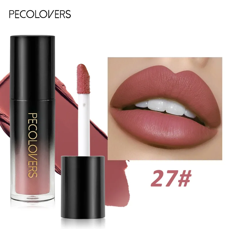 Brilho labial de veludo fosco, múltiplas cores, à prova d'água, de longa duração, copo antiaderente, batom suave para aplicar alta renderização de cores