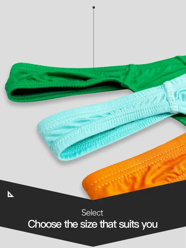 Men's Modal Thong Multi Colors Pack, ORLVS Logo Low Rise Bare Feel Underwear, High Elastic 3D Convex Pouch T-Back Briefs