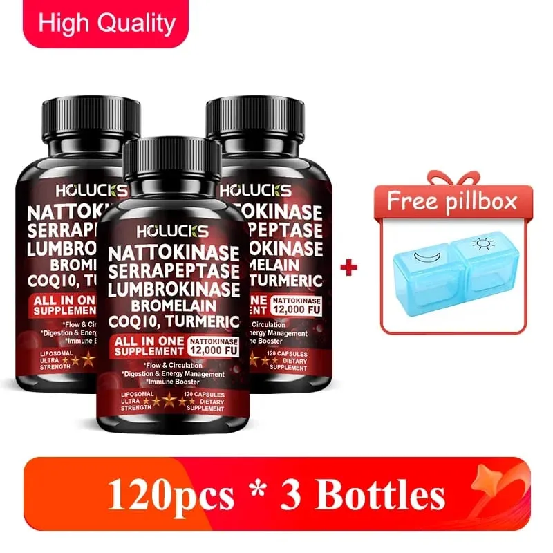 Nattokinase Serrapeptase Supplement Support Circulation Energy Inflammation Relief & Overall Body Health for Adults — image 9