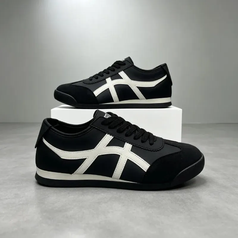 2026 New Stylish Men's Shoes Sizes 39-48 Large Size Striped Fashion Low-Top Casual Shoes Lightweight Versatile Sneakers