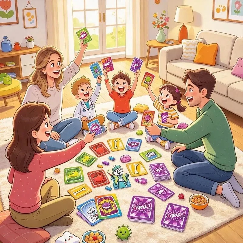 2026 Family Strategy Card Game Set Virus Series 1&2 & Halloween Adult Party Board Game Youth Group Interactive Entertainment