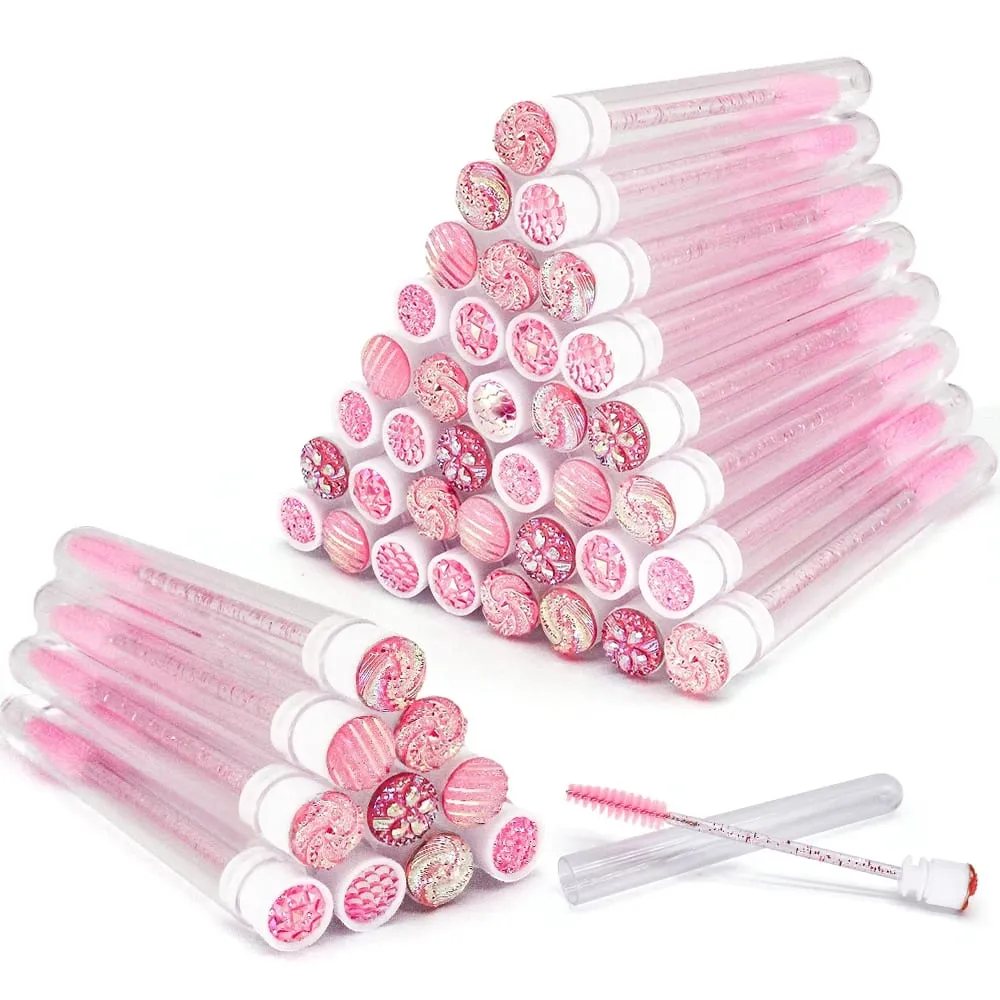 10/50Pcs Disposable Eyelash Brush Reusable Eyelashes Brush Tube Mascara Wands Tubes Dust-proof Lash Spoolies Storage Makeup Tool