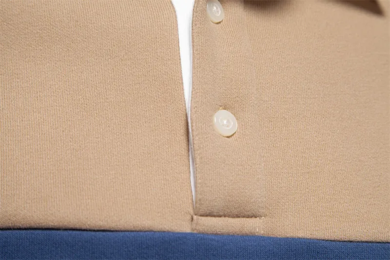 New Spring Men's Color-Block Cotton Blend Hoodies for Business Casual Style Long Sleeve Sweatshirt
