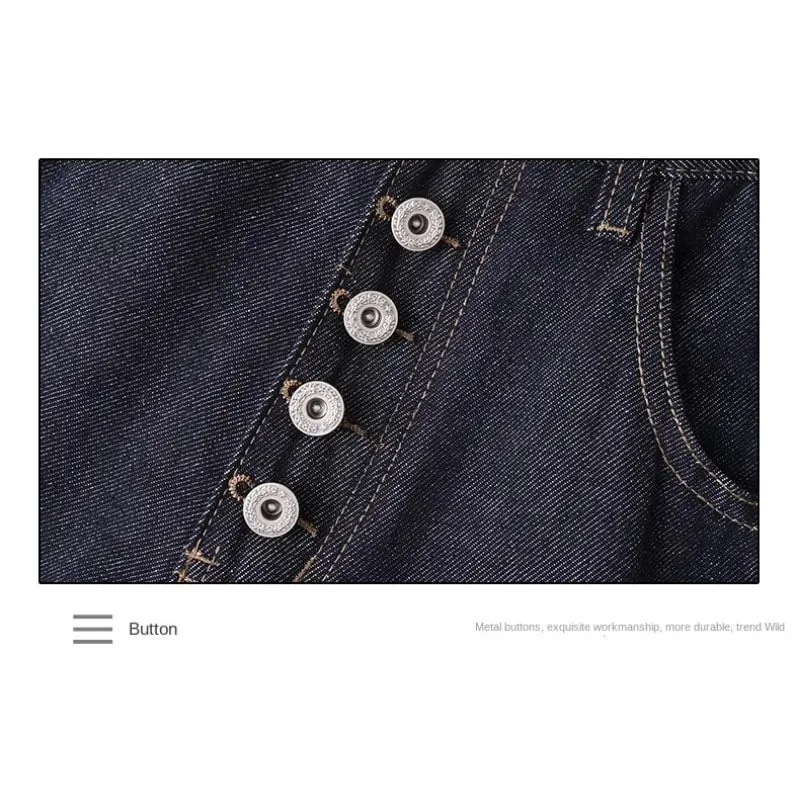 New Y2K Man Pants Vintage Denim Five Button Rivet Reinforced Wash Straight Bootcut Men's Jeans Casual Streetwear