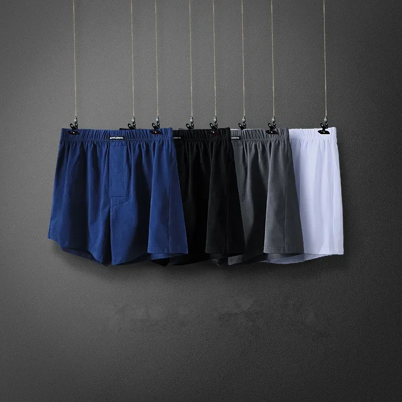 Boxer da uomo casual in cotone intimo da uomo bauli in tessuto pantaloni a freccia boxer larghi maschili Homme Pouch mutande taglie forti L-3XL