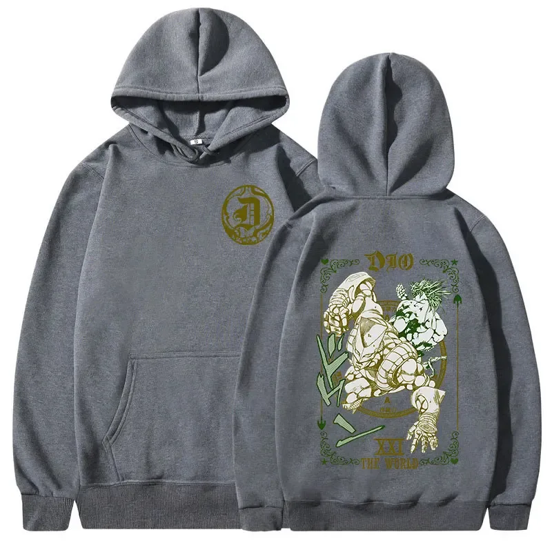 Anime Jojo Bizarre Adventure Hoodies Dio Brando Jotaro Kujo Manga Graphic Sweatshirts Men's Women Long Sleeves Fleece Pullovers
