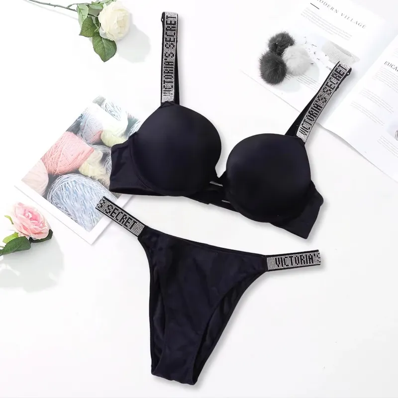 Victoria's Secret Sexy Lingerie Bra and Panty Set Push Up Classic Women's Lingerie Set Sexy Breathable Soft Versatile Shapewear