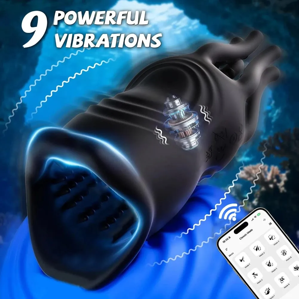 Male Masturbator Sex Toys for Men– Penis Trainer Vibrator with 9 Vibrations APP Control 360° Full Blowjob Stroker Sex Machine