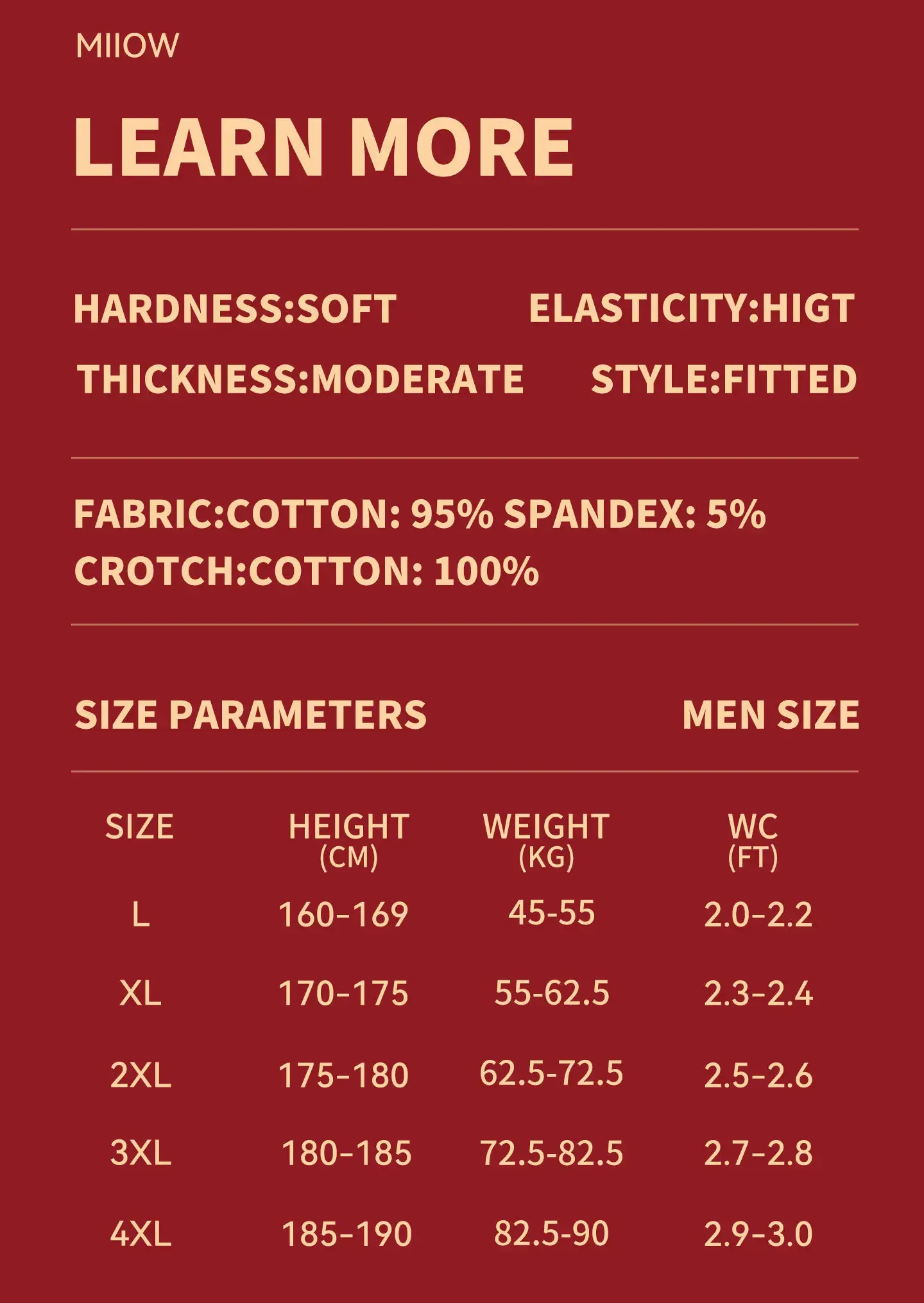MiiOW 3Pcs Cotton Men Underwear 10A Antibacterial Crotch Men's Panties Breathable Skin-friendly Man Boxers Lucky Red Underpants