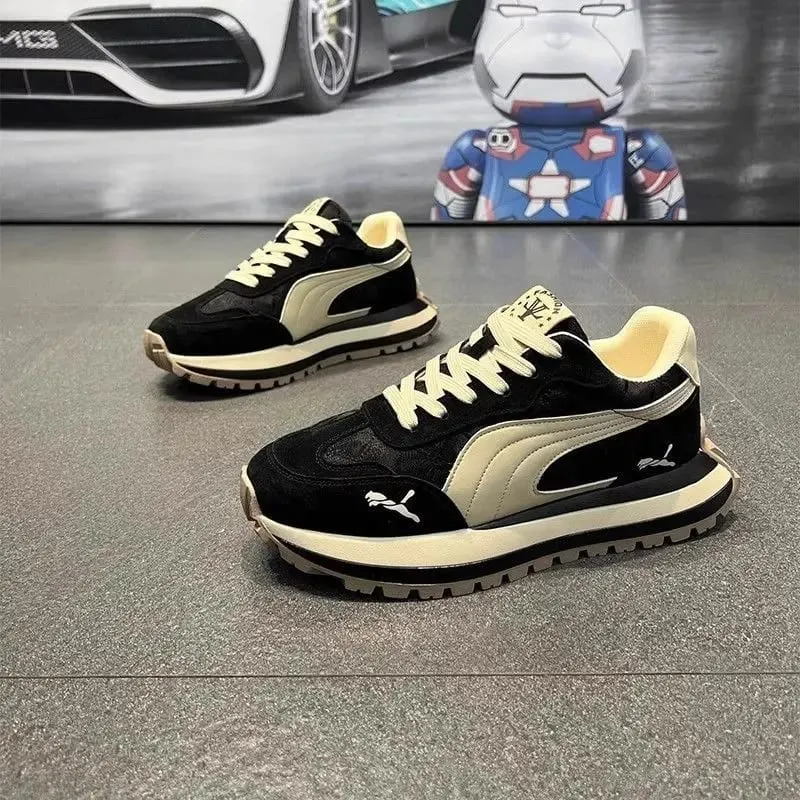 Men's Casual Sports Shoes Thick Sole Sneakers Soft Comfortable Anti-Slip Outdoor Fashion Footwear