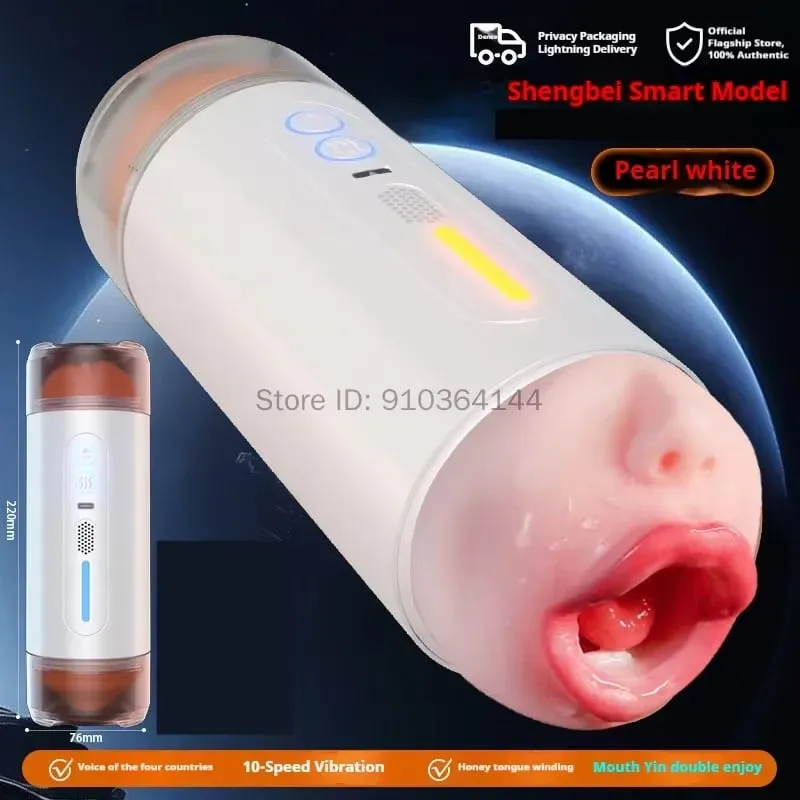 Automatic Male Masturbator Airplane Cup Sexy Oral Mouth Vagina Two Penetration Pocket Pussy Blowjob Sex Toys for Man Adult Goods