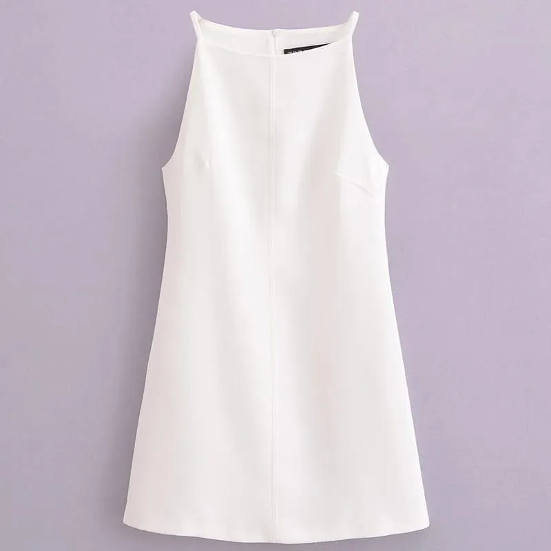 Vestidos de verano de moda 2024, vestidos para mujer, minivestido ajustado sin mangas, vestido blanco, rojo, azul, negro, amarillo, vestidos de vacaciones