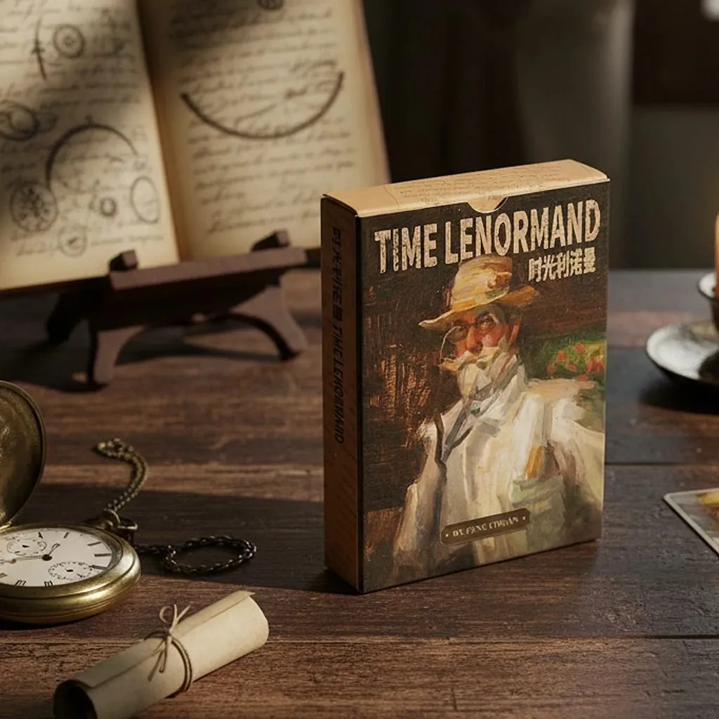Time Lenormand Oracle Deck 38 Oil Painting Style Cards with Extra Man/Woman Cards Printed on Double-embossed Cardstock 9x6cm