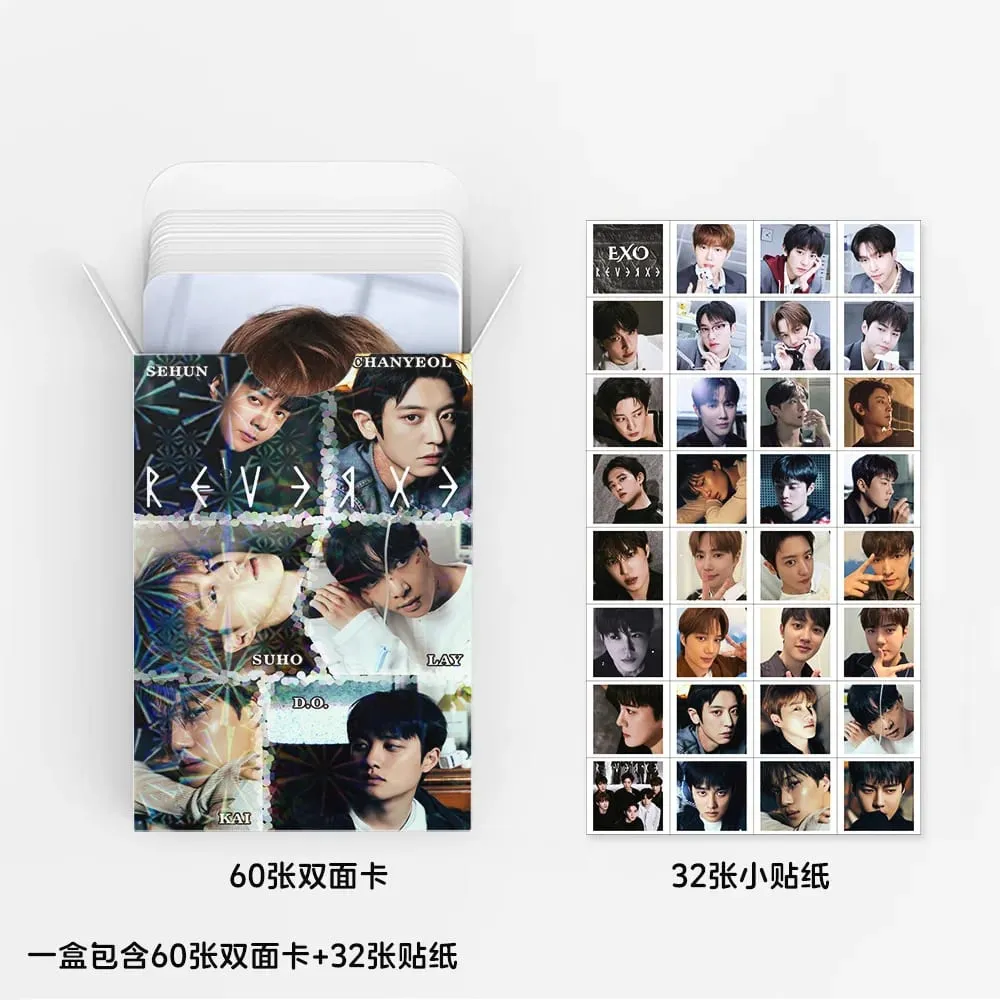 92pcs EXO New Album REVERXE Photocards Stickers Kpop Merch Lomo Cards Set Fans Collection Cards Gifts