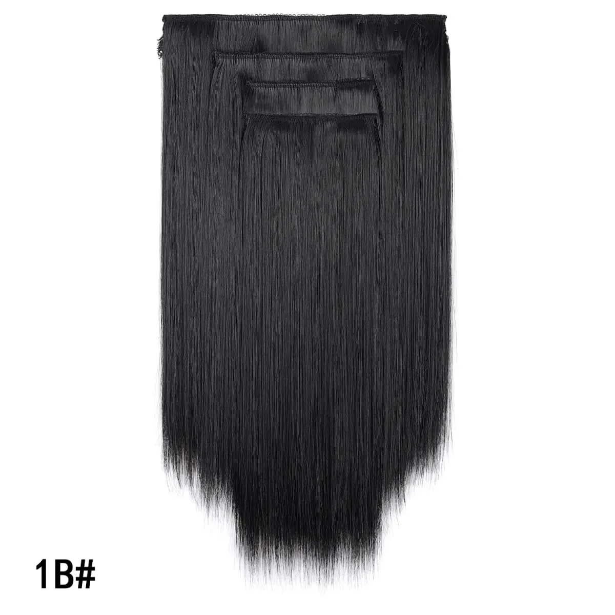 4PCS 14inch Short Clip in Hair Extensions Straight Clip Hair Extensions Invisible Lace Weft Soft Synthetic Hairpieces for Women