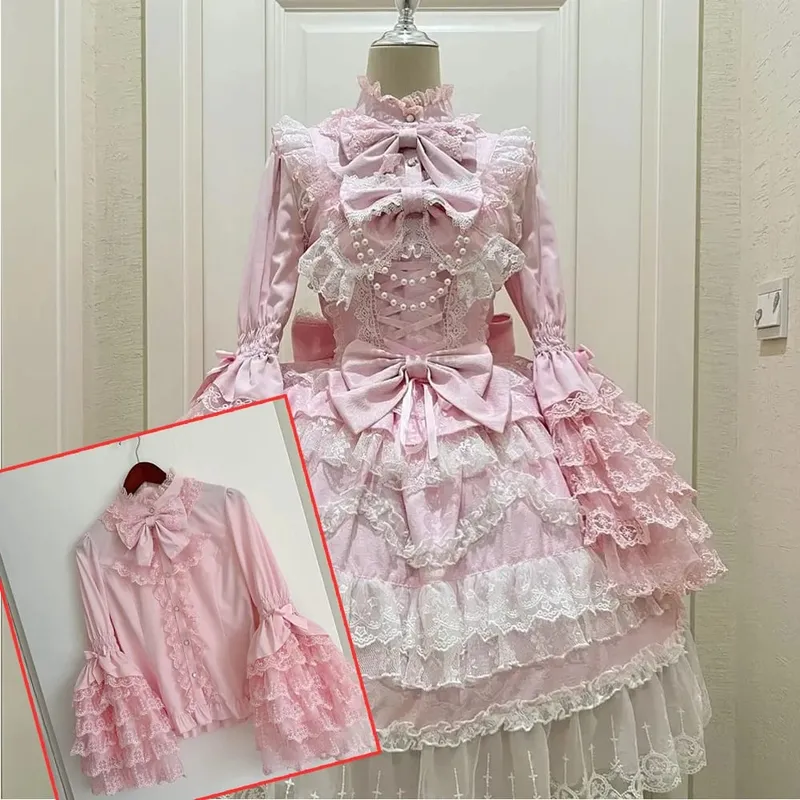 2026 Sweet Lolita Y2k Mini Dresses Women Lace Patchwork Short Sleeve Elegant Bandage French Vintage Short Party Dress Female