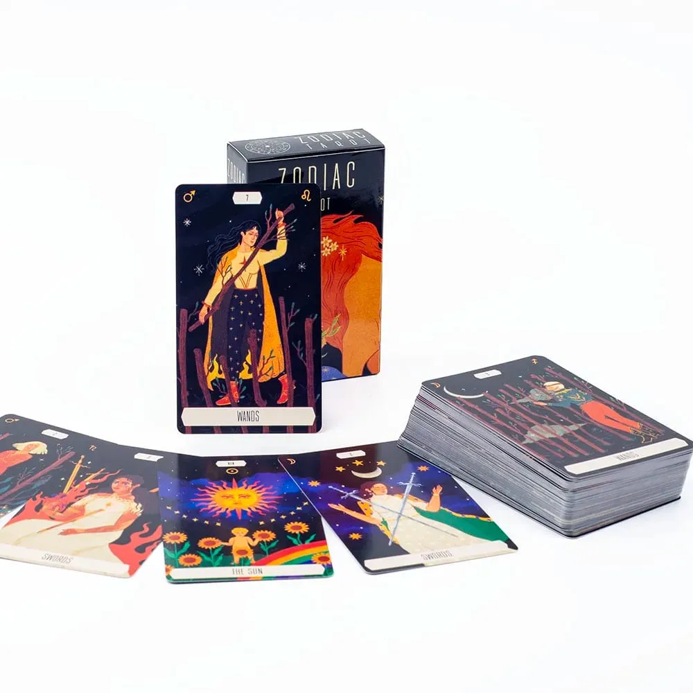 10.3x6cm Zodiac Tarot Cards for Fortune Telling And Divination Party Game Board Game Pack of 52 Unique Star Sign Cards