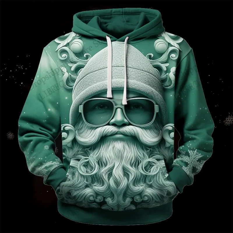 Christmas Mens Santa Claus 3d Print Hoodies Men Women Fashion Sports Outdoor Hoodie Sweatshit Unisex Coat Men Clothing Oversized