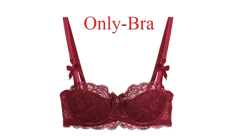 Modest French Pure Desire Bralette AB Cup fulddækkende blonde-bh & sæt lille buste push-up trådløs til buttet pigesløjfe Plus Size