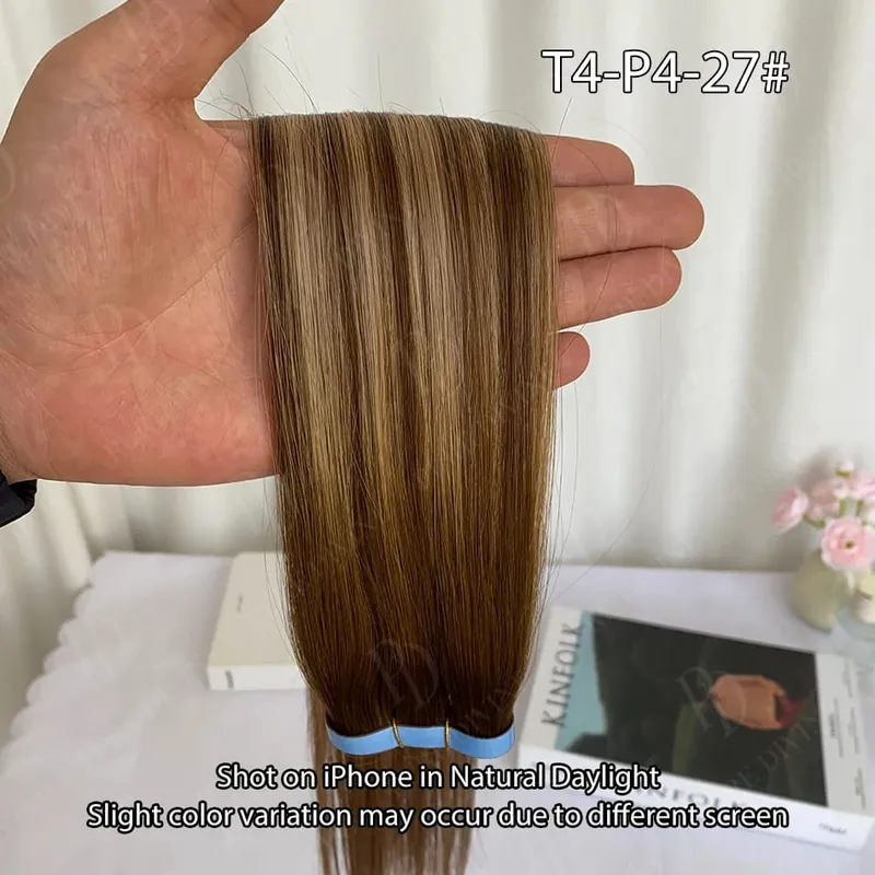 Invisible Tape In Hair Extensions Real Human Hair Seamless PU Skin Weft Human Hair Tape Ins 2.5g/pc 50g/set 22 24 Inches