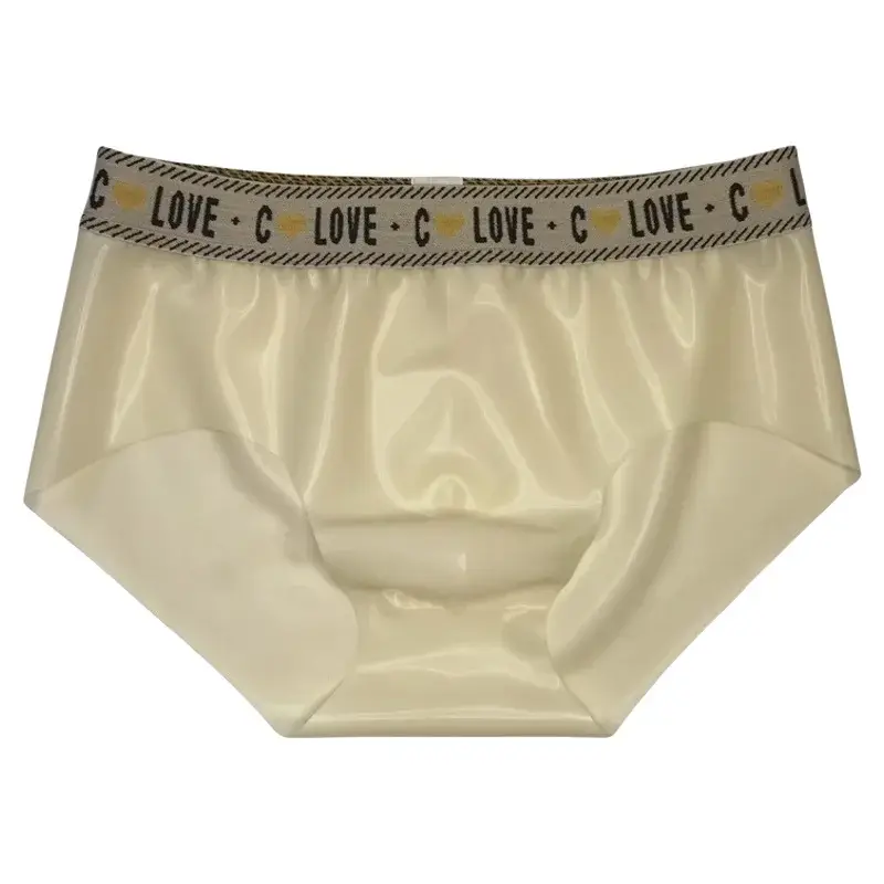 Men Sexy Latex Briefs Seamless Invisible Panties Nightwear Sexy Translucent Rubber Underwear Scrotum Bulge Low Waist Porno Pants