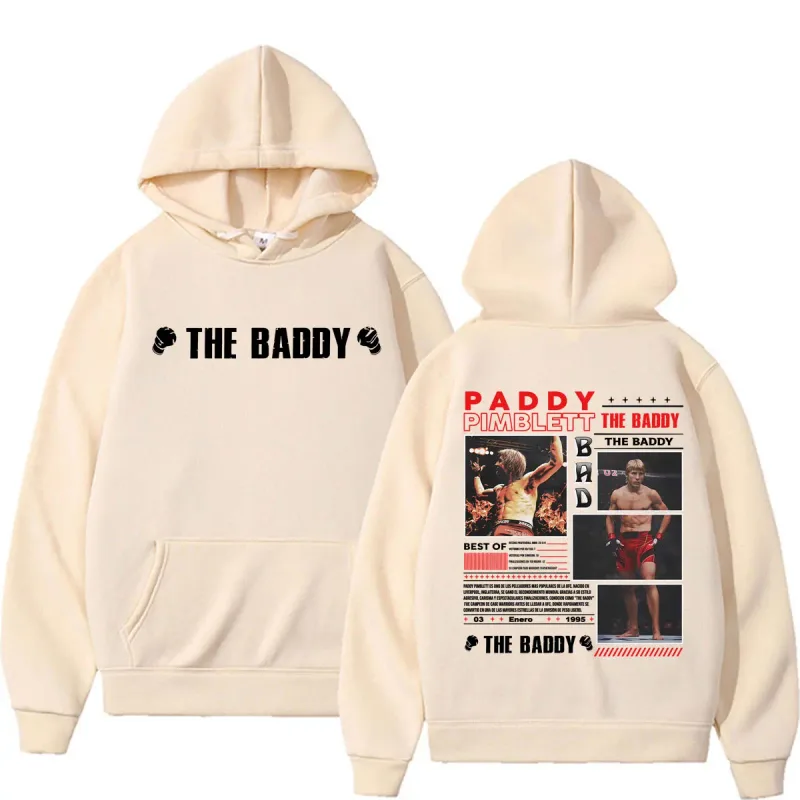 Paddy Pimblett The Baddy Retro Graphic Hoodies Men Women Fashion Violence Aesthetic Sweatshirt Fleece Casual High Quality Hooded