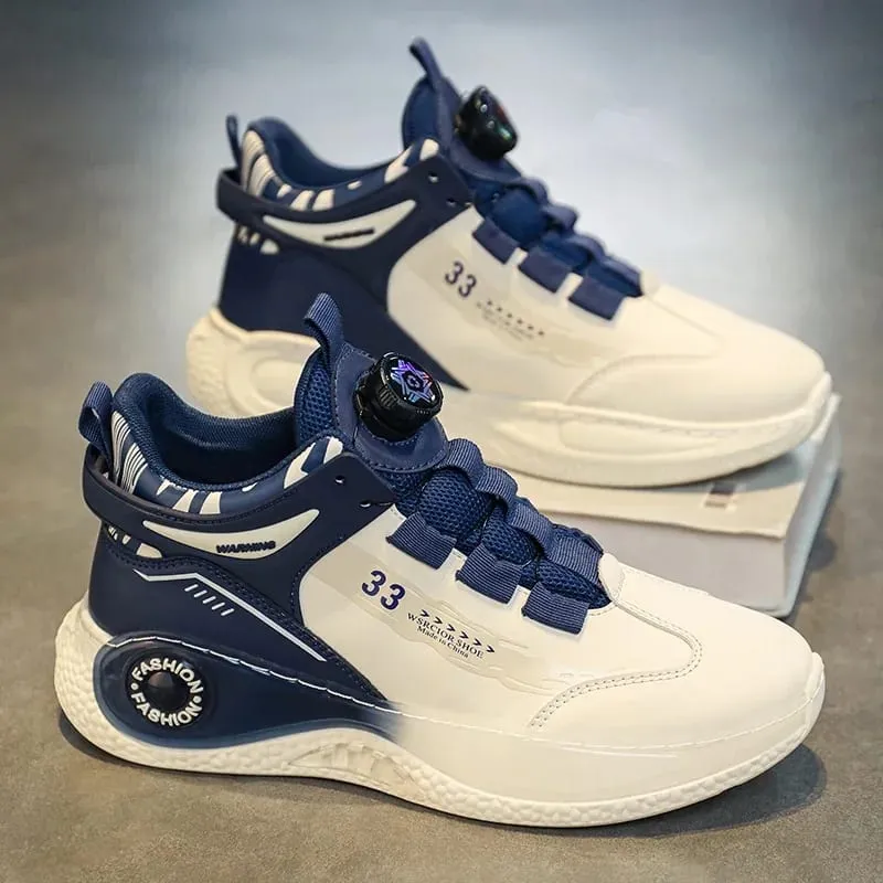 Mens's Sneakers with Rotating Buckle Comfy Non Slip Lace up Durable Shoes for Mens Outdoor Activities Sports Shoes Tenis Zapatos