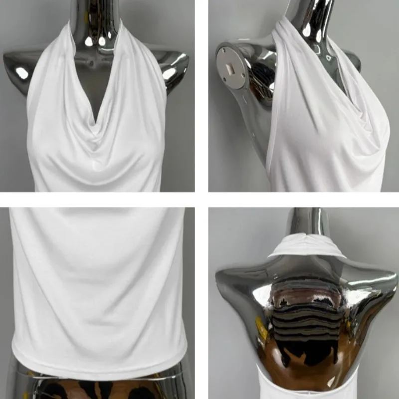 Korean Dongdaemun Sexy Slim Camisole 2026 Women Backless Pure Desire Spicy Girl Versatile Neck Hanging Strap Tank Top Y2K