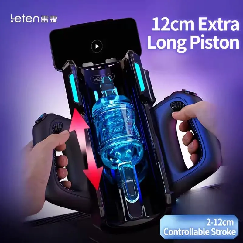 Leten 雙把手性愛機器強力電動男性自慰器成人玩具 2 軟套語音陰莖訓練器性玩具 — image 2