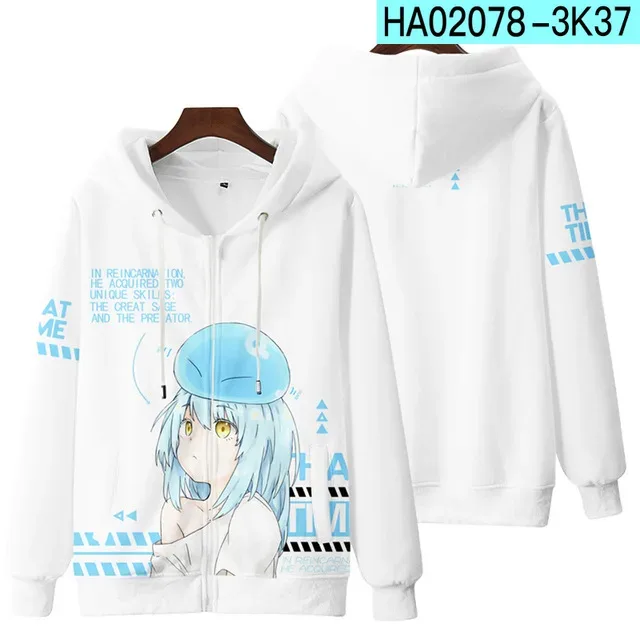 Anime Rimuru Tempest 3D Print Hoodies Men Women Long Sleeve Sweatshirt Harajuku Streetwear Coat Cosplay Costume