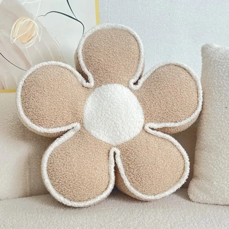 Luxury Sunflower Petal Flower Pillow Sofa Living Room Cushion Bay Window Bed Decor Headrest Backrest Pad PP Cotton Filled Pillow