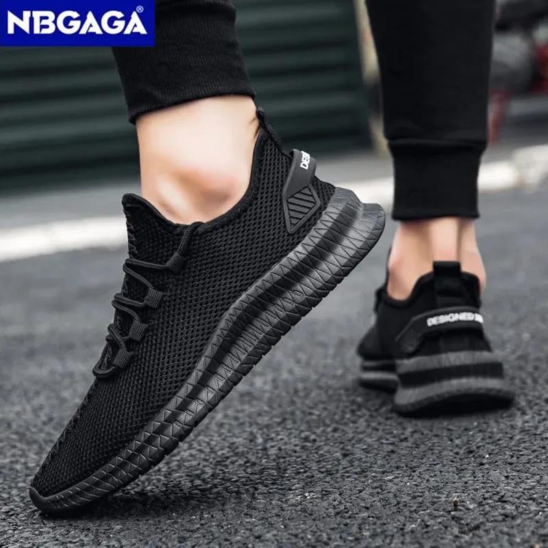 Lightweight Men's Black Sneaker Casual Sport Running Lace-up Outdoor Man Breathable Mesh Walking Shoes