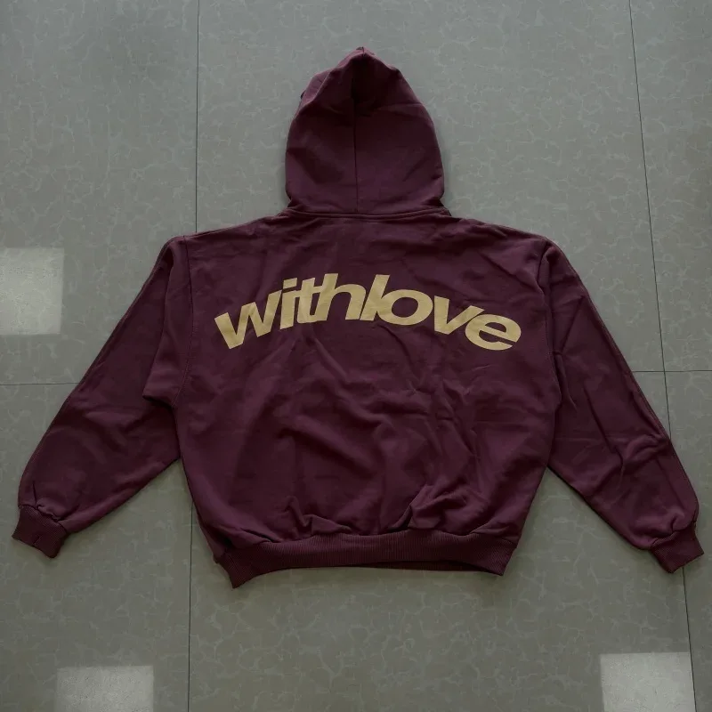 ‘withlove’ Print Hoodies Hip Hop Street Style Men's / Women's Casual Loose Sweatshirt Quality Cotton Pullover Tops